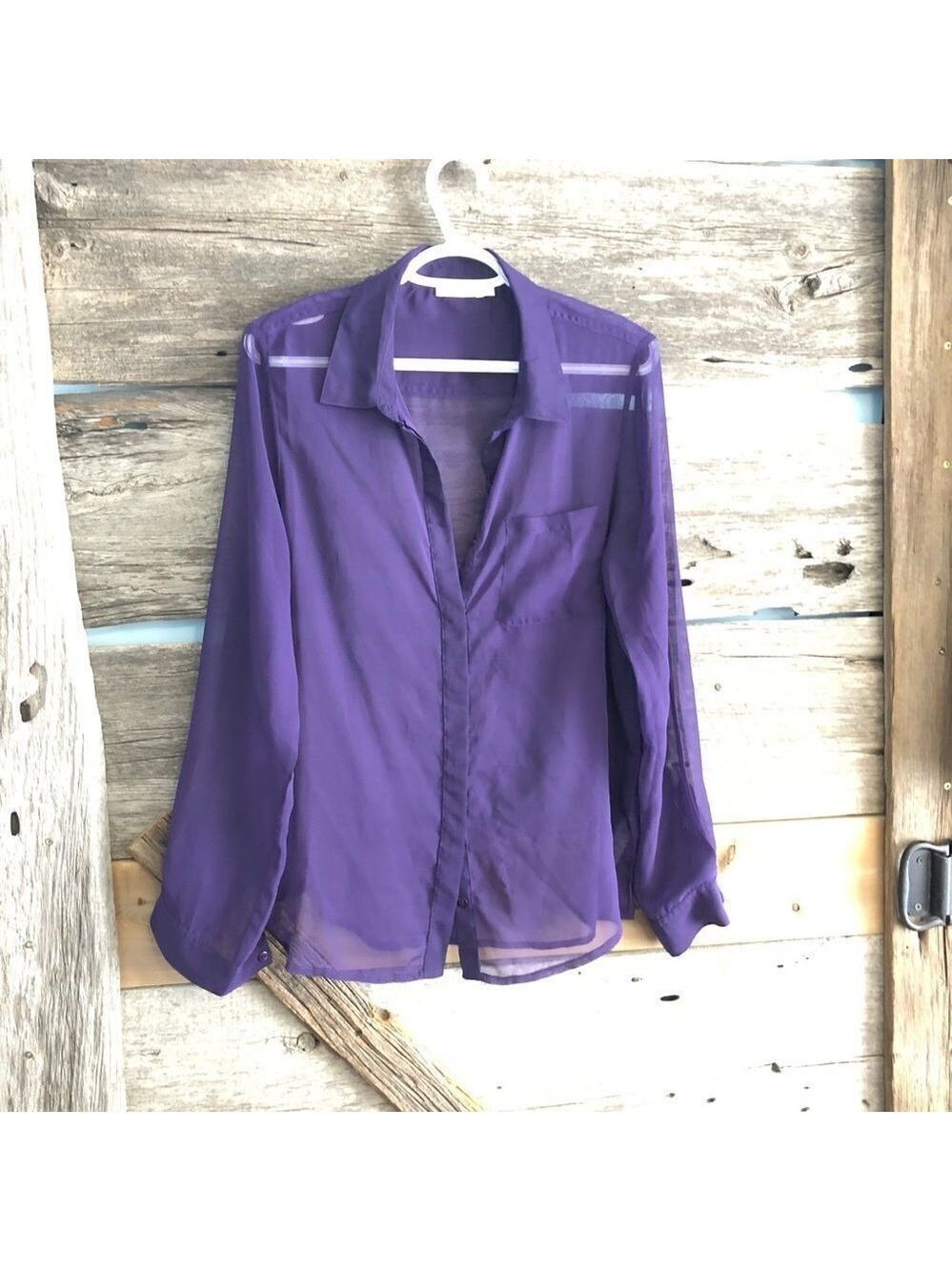 Ricki's Size 10 Sheer Purple Blouse